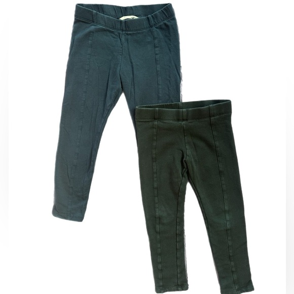 H&M Basic Organic Cotton Black & Navy Leggings Bundle Size 3-4 yrs - Picture 1 of 6